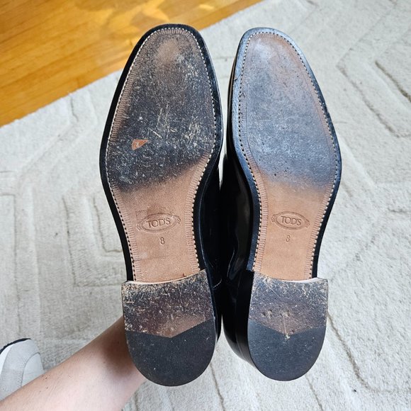 TOD'S Formal Lace-up Patent Leather Classic Oxford Shoes Men's Sz 8 Black groom - Picture 8 of 12